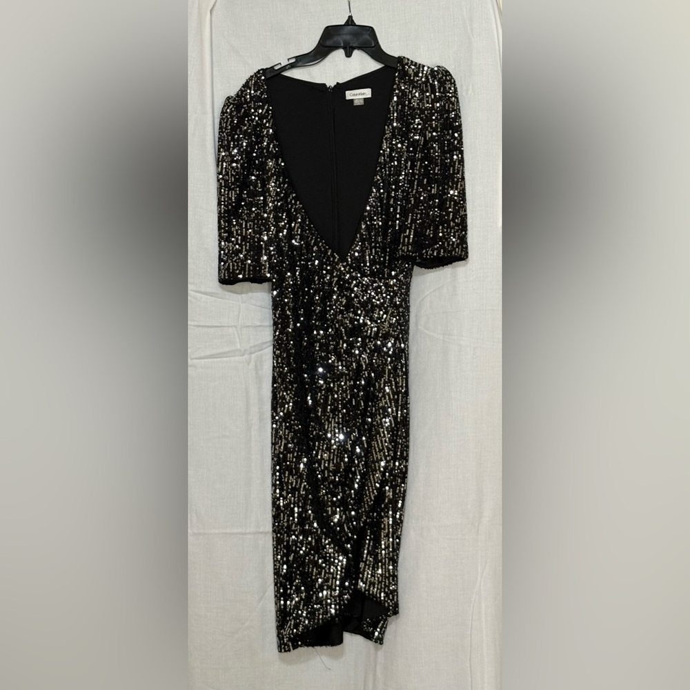 Calvin Klein Black Sequin Mini Dress